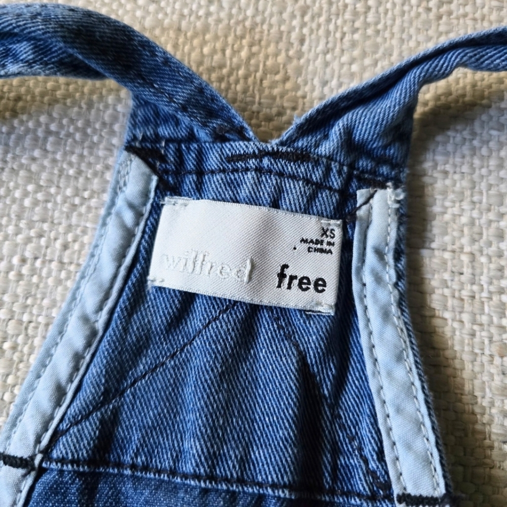 Aritzia WILFRED FREE Valletta Overalls Cropped Chambray Size XS Lightweight - Picture 8 of 11